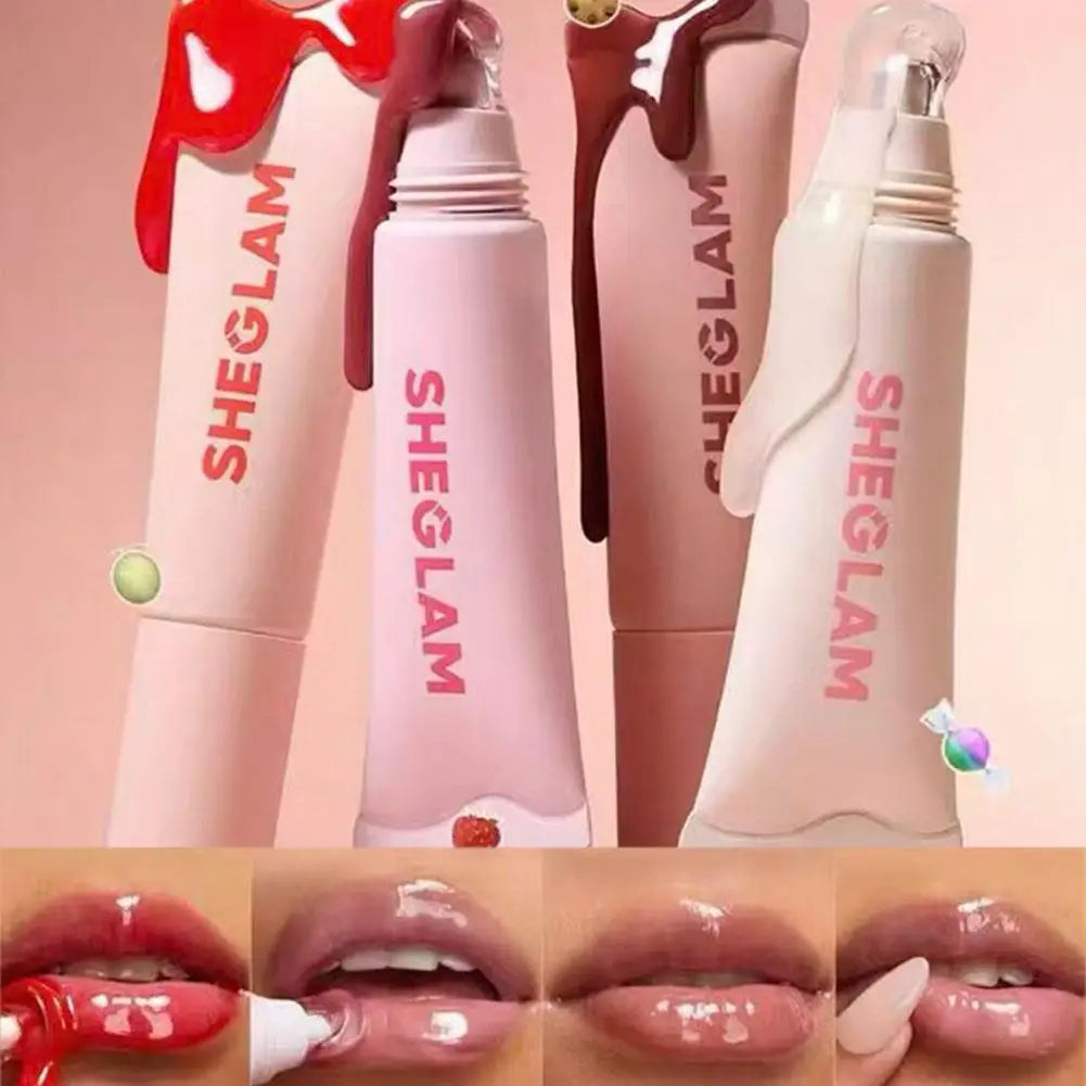 SHEGLAM Crystal Glaze Moisturizing Lip Care Canoy Lane Cocoa Cookie Strawberry Milk Melon Pop Lasting Mirror Lip Tint Beauty Lip