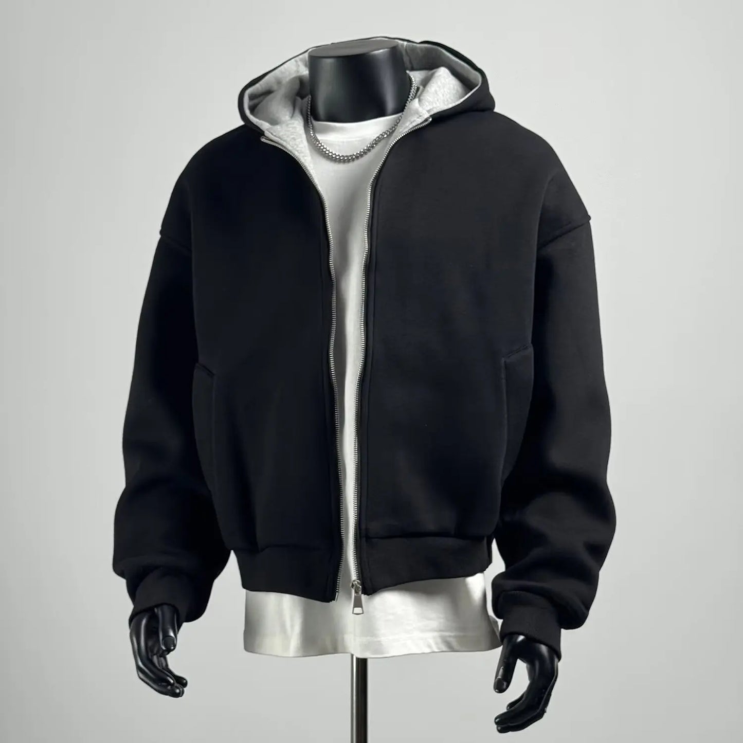 New Cotton Zip Hoodies & Sweatshirts for Men Autumn Black Grey Loose Hoodie Spring Long-sleeved Top Men Oversized Hoodie 2025