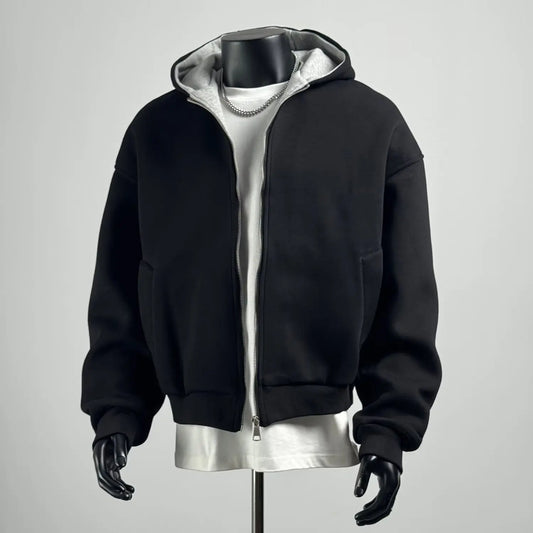 New Cotton Zip Hoodies & Sweatshirts for Men Autumn Black Grey Loose Hoodie Spring Long-sleeved Top Men Oversized Hoodie 2025