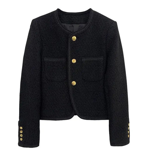 2025 New Early Spring Women's Tweed Suit Short Wool Coat Over Spring Autumn