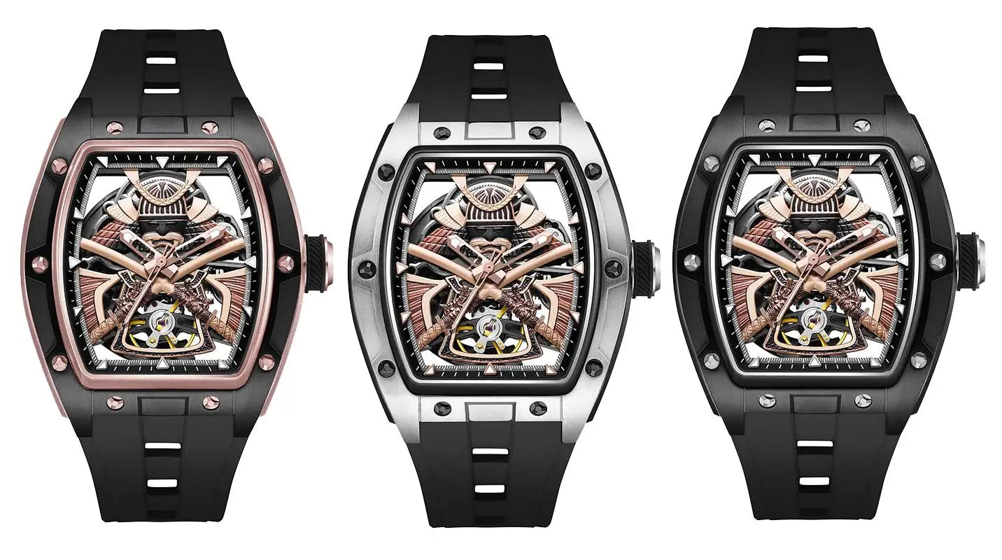 Automatic Movement Mechanical Watches for Men Fashion Black-warrior Hollow High Quality Waterproof Mens Watch Reloj Hombre