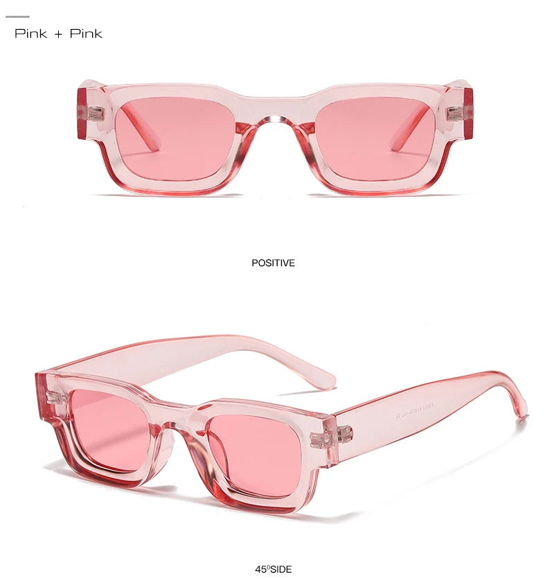 SO&EI Ins Popular Fashion Small Square Polarized Sunglasses Women Retro Punk Shades UV400 Men Trending Sun Glasses