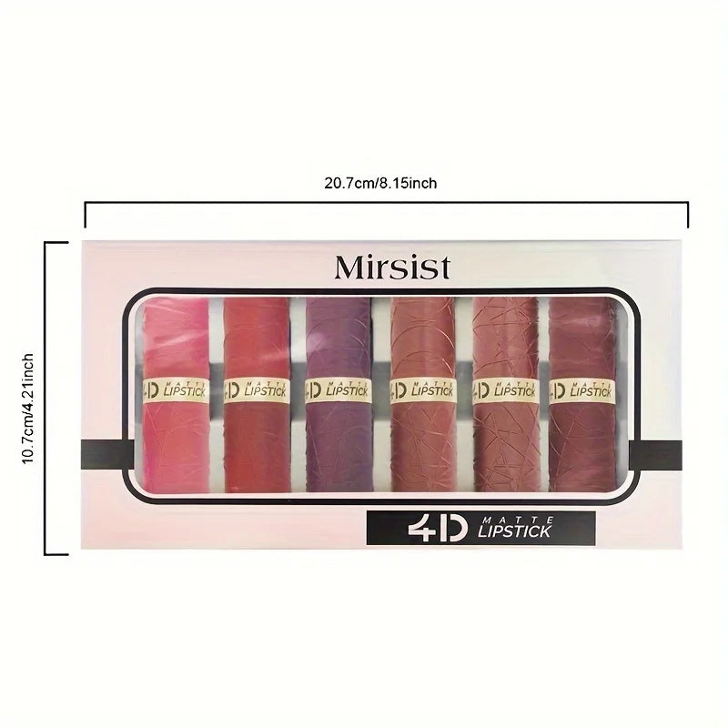 A set of 6 newly launched long-lasting brownish-red lipsticks