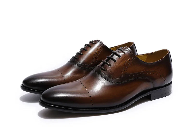 Genuine Leather Mens Dress Shoes Black Formal Social Shoe Male Business Wedding Derby for Man Luxury Italian Oxford Loafers 2025