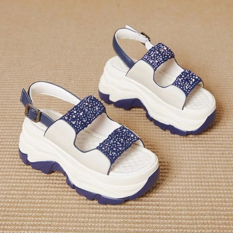 Modern Wedges Sandals For Women's Summer New High Thick Sole Sandals female height Increasing Shoes Woman Ladies Platform Shoes
