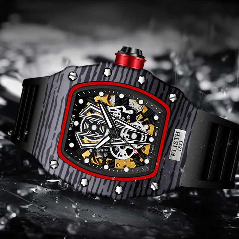 Automatic Watch Mechanical Watches for Man Barrel Type Mechanical Watch Men Waterproof Luminous Business Men Montre Homme