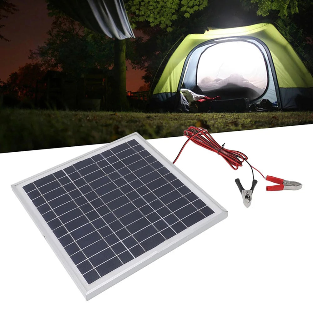 20W Portable Solar Panel for 12V Battery For Charging Weatherproof Aluminum Frame Monocrystalline 280x270x20mm