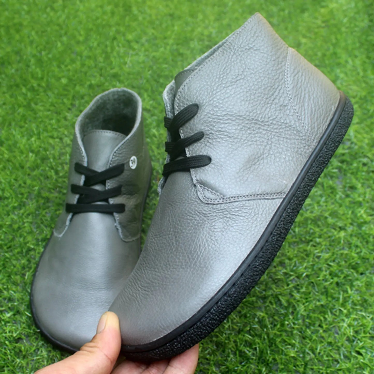 Barefoot Leather Boots With Wool Linning Inside For Women  man Zero Drop Wider Toes Box