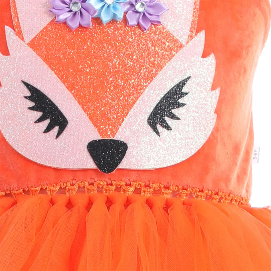Girl Cartoon Raccoon Sloth Koala Piggy Rabbit Tutu Sling Dress Children Cosplay Festival Performance Dance Costume Headband Sets