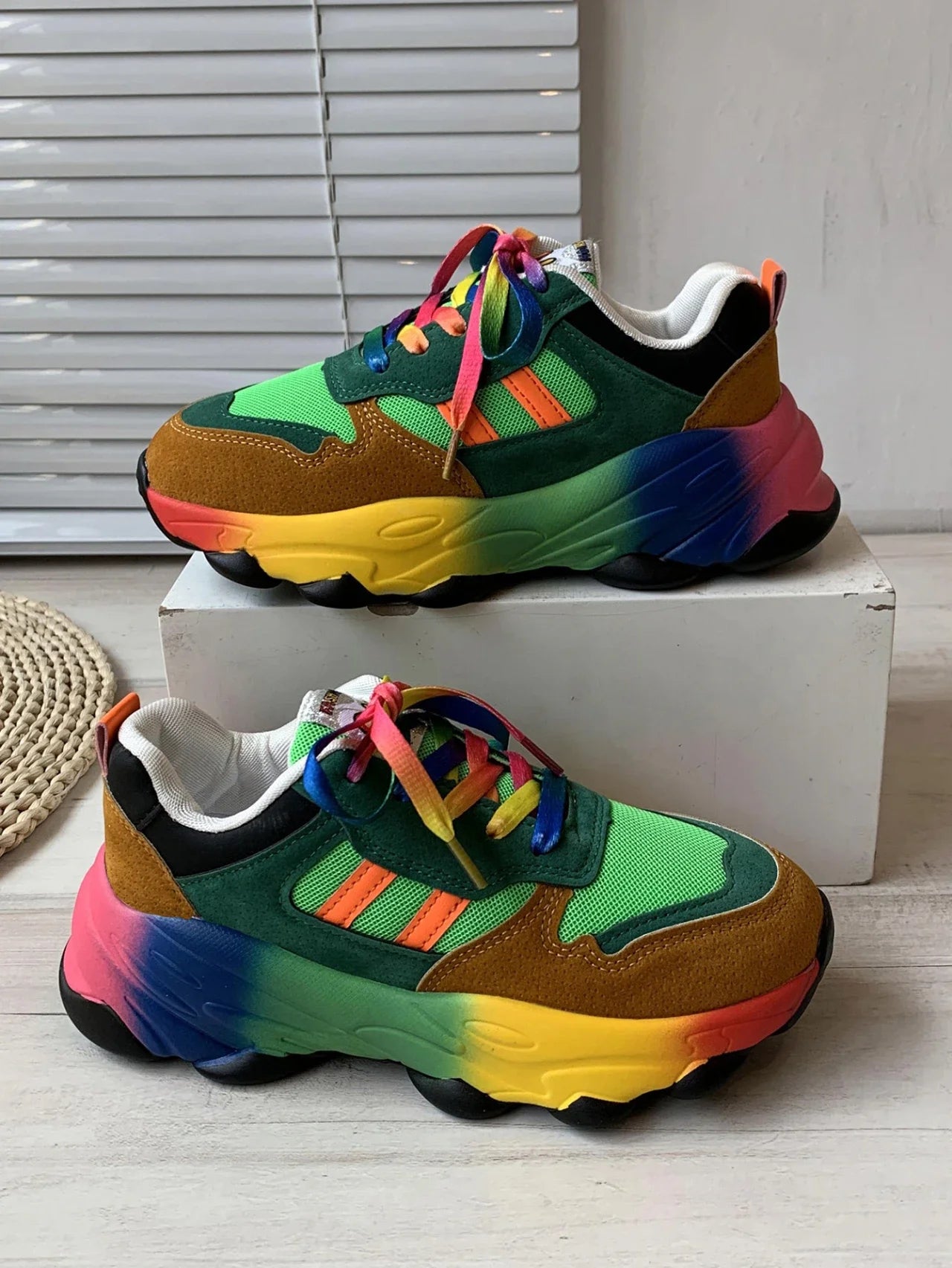 Women's Sneakers New Running Footwear Spring Autumn Outdoor Sports Shoes Multicolor Leisure Comfortable Frenulum Casual Tennis
