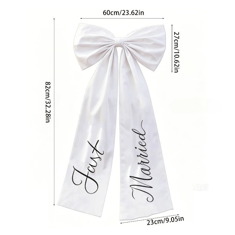 Elegant Large Size Wedding Car Bow Lovely Style Elegant Car Ribbon Bow Wedding Photo Prop Just Married Car Decor Wedding Day