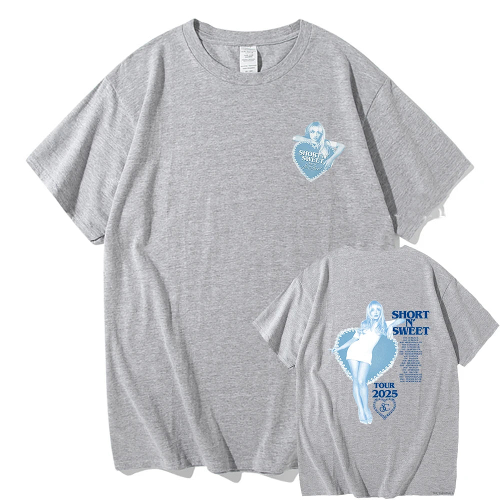 Summer Short N’ Sweet Tour 2025 T-shirt Sabrina Carpenter Lover Men/women Clothing Harajuku Summer Tops Graphic T Shirts Vintage