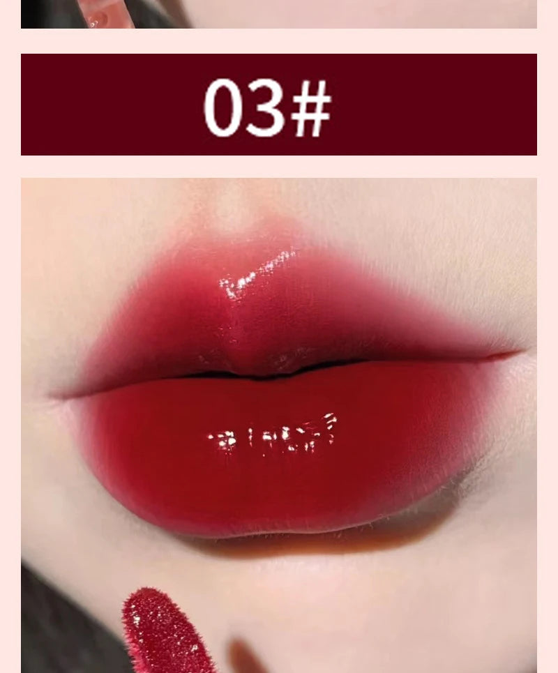 6 colors Light Glass-Like Lip Lacquer - Mirror Shine, Hydrating Formula; Smudge-Proof, Long-Wear, and Skin-Brightening