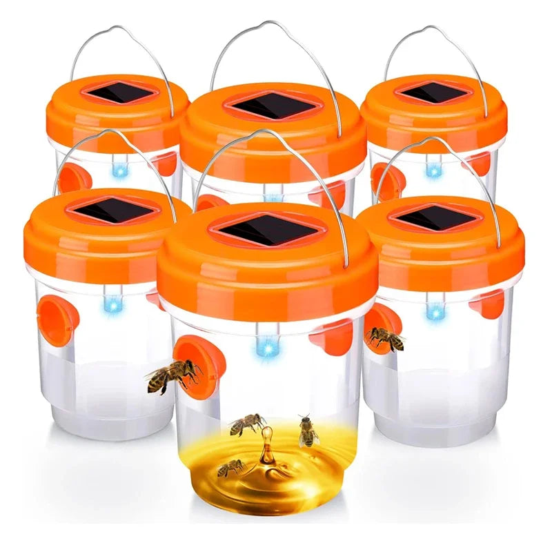 New Solar Fly Trap Catcher, Waterproof Outdoor Hanging Insect Trap, for Garden Orchard Fruit Pest Control Device