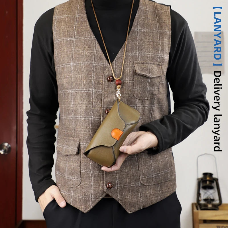 Genuine Leather Eye Glasses Bag for Eyeglass High Quality Handmade Causal Glasses Case Sunglasses Protector Pouch