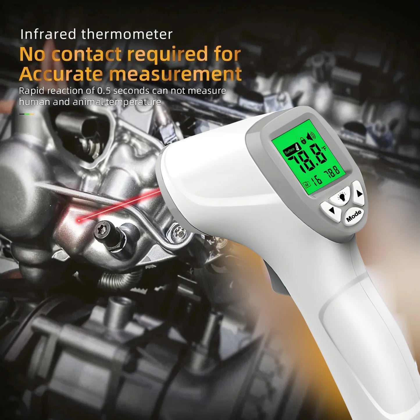 Digital Infrared Thermometer Outdoor Pyrometer Laser High Temperature Meter Food Kitchen Thermometers Adjust Heat Meter
