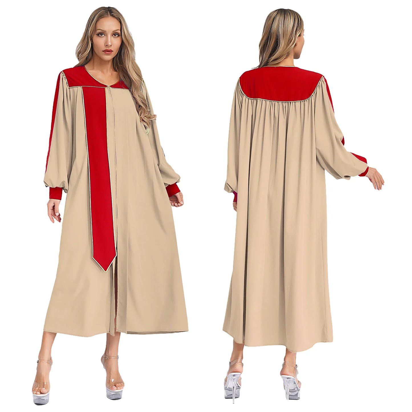 Womens Church Clergy Loose Choir Robe Dress Priest Preacher Dresses Baptism Confirmation Officiant Costume Praise Worship Dress
