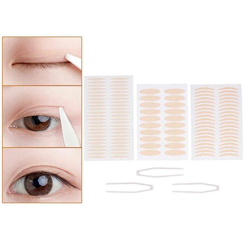 Natural Eye-Lift Mesh-Lace Transparent Invisible Self-adhesive Eyelid Tapes Stickers Women Invisible Double-fold Eyelid Stickers