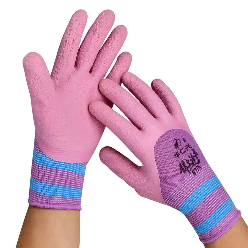 Latex Wrinkles Working Gloves Tool 15 Needles Nylon Protective Mittens Anti-slip Wear-resistant Rubber Coated Glove Female