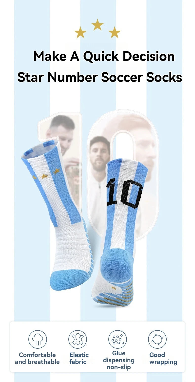 Football Socks For Football Stars Men's Special Anti Slip Thick Towel Bottom Midsole Practical Sweat Absorbing Sports