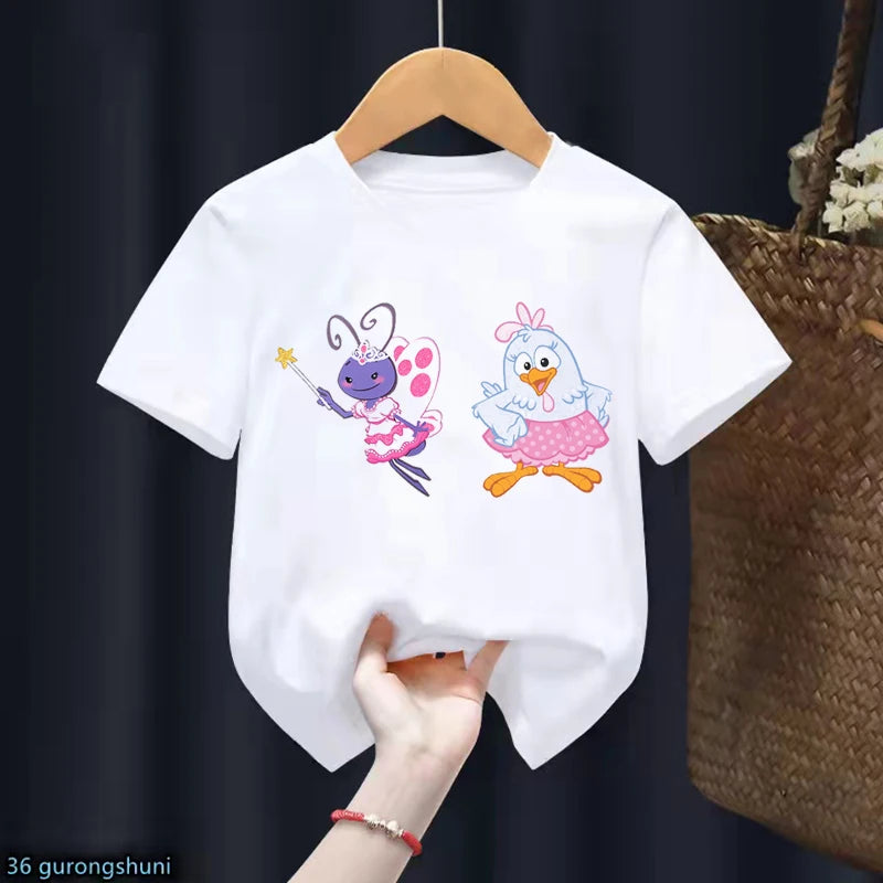 New Kids tshirt Cute Contos CláSsicos Com A Galinha Pintadinha Cartoon tshirt Summer Boys t-shirts Fashion Kawaii Girls t shirts