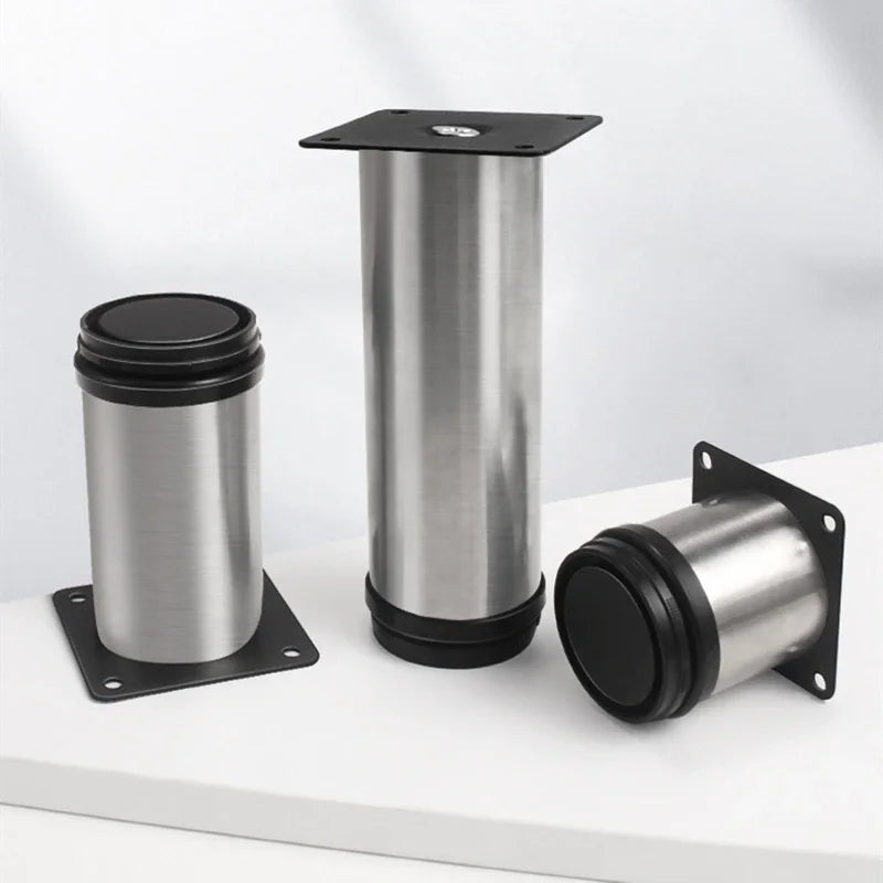 4Pcs 50mm-300mm Furniture Adjustable Cabinet Legs Stainless Steel Furniture Legs Cabinet Table Sofa Bed Feet Furniture Legs Feet