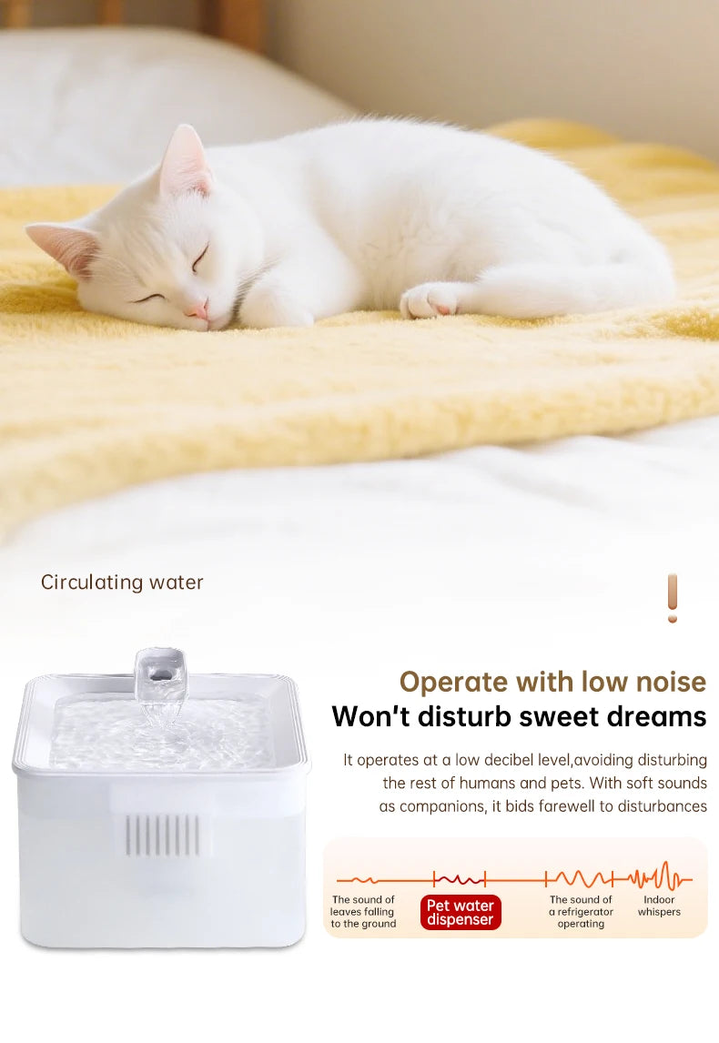 Pet water dispenser, intelligent water feeder, circulating fresh water, purified water filtration, cat and dog water dispenser
