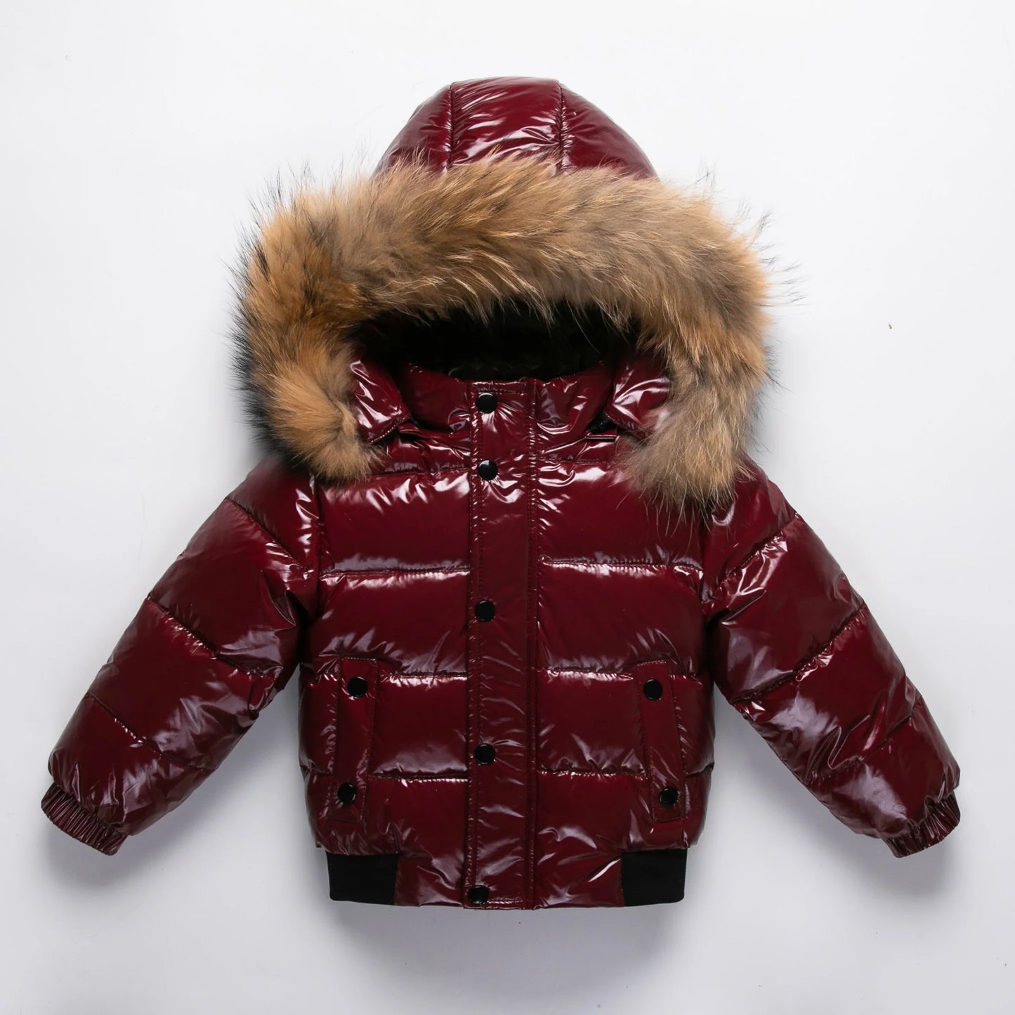 2025 Winter Down Jacket For Girl Real Fur Waterproof Shiny Thicken Warm Boy Winter Outerwear Coat 1-8 Years Kids Parka Outfit