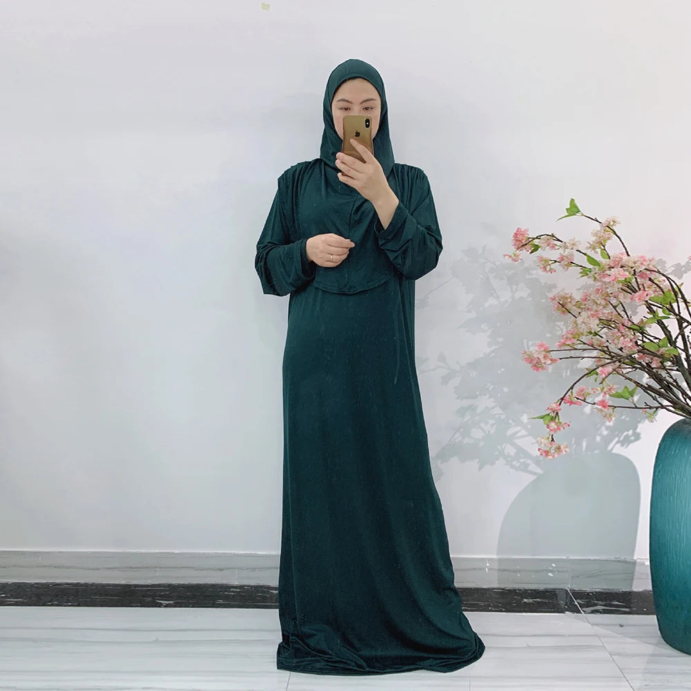 Eid Hooded Muslim Women Hijab Dress Prayer Garment Jilbab Abaya Long Khimar Full Cover Ramadan Gown Abayas Islamic Clothes Niqab