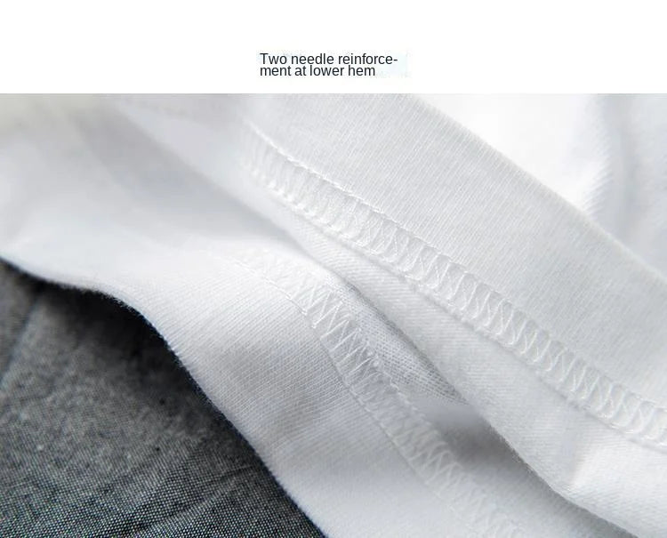 Fashionable Men's White 100% Cotton T-Shirt Golf Wear Men Short Sleeve Tee Solid Color O Neck Casual Summer Undershirt Tee Top