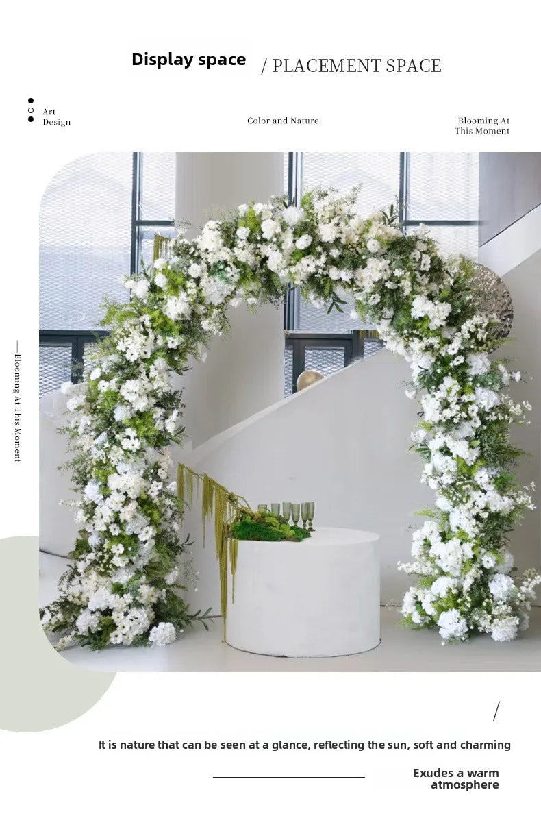 Wedding arch floral arrangement, welcome photography backdrop, flower stand, flower arrangement, venue artificial flowers