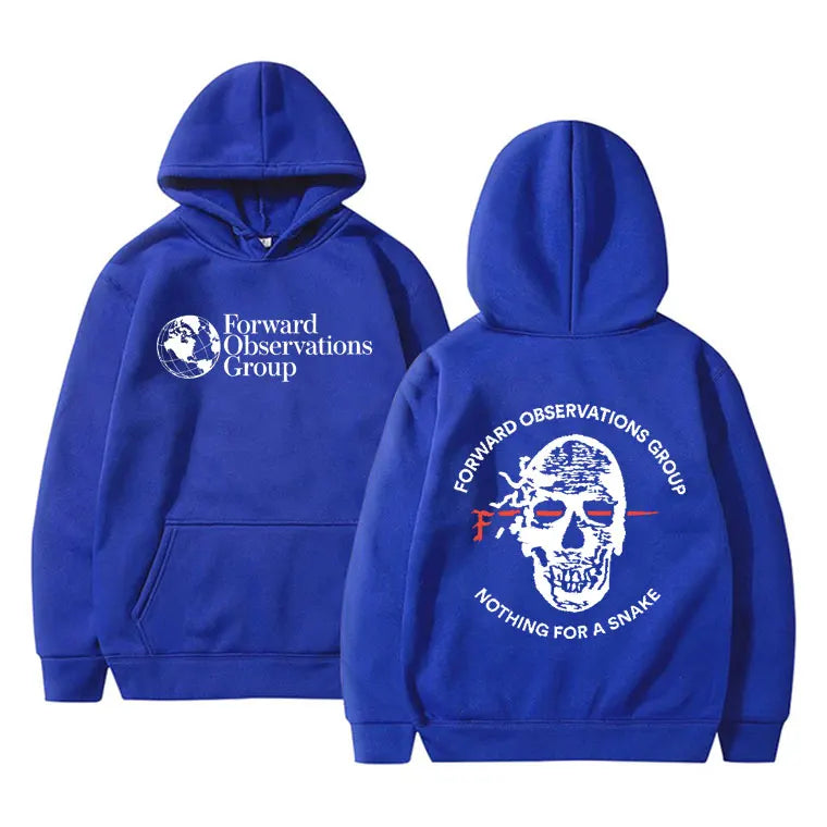 Forward Observations Group Nothing for A Snake FOG Graphic Hoodie Men Women Gothic Skeleton Vintage  Hoodies Streetwear