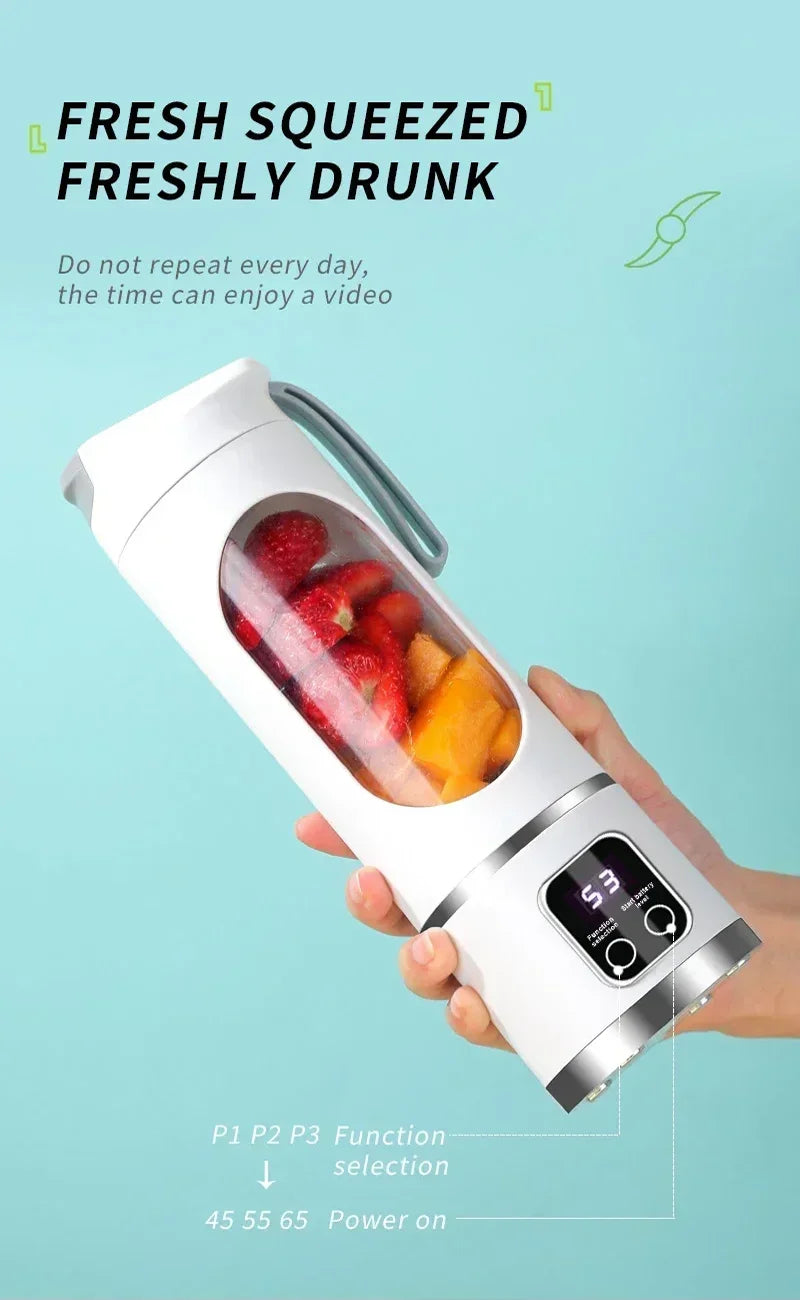 Portable Mini Electric Blender USB Rechargeable Smoothie Maker Fruit Juicer Milkshake Blender For Travel Office Outdoor Use