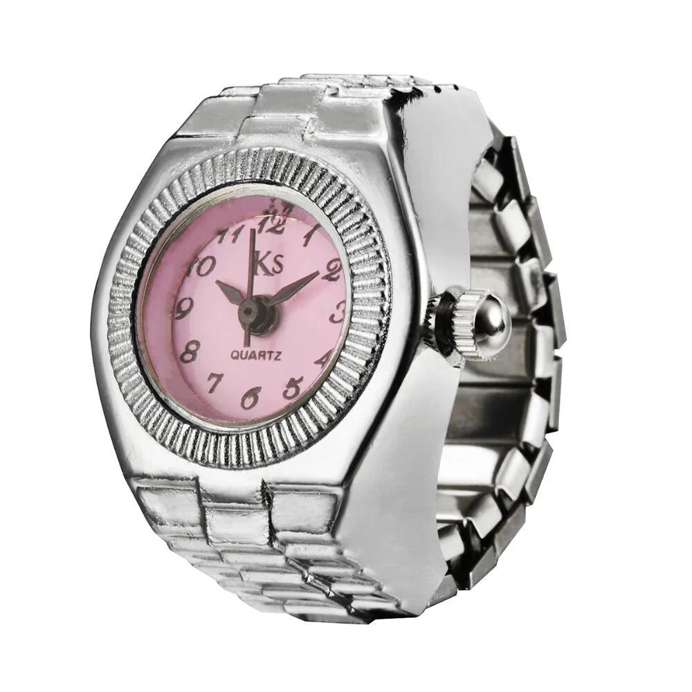Watch Ring Assorted Niche Couple Finger Watch Mini Clock Retro Creative Electric Mens Girls Items Glass Boho Luxury