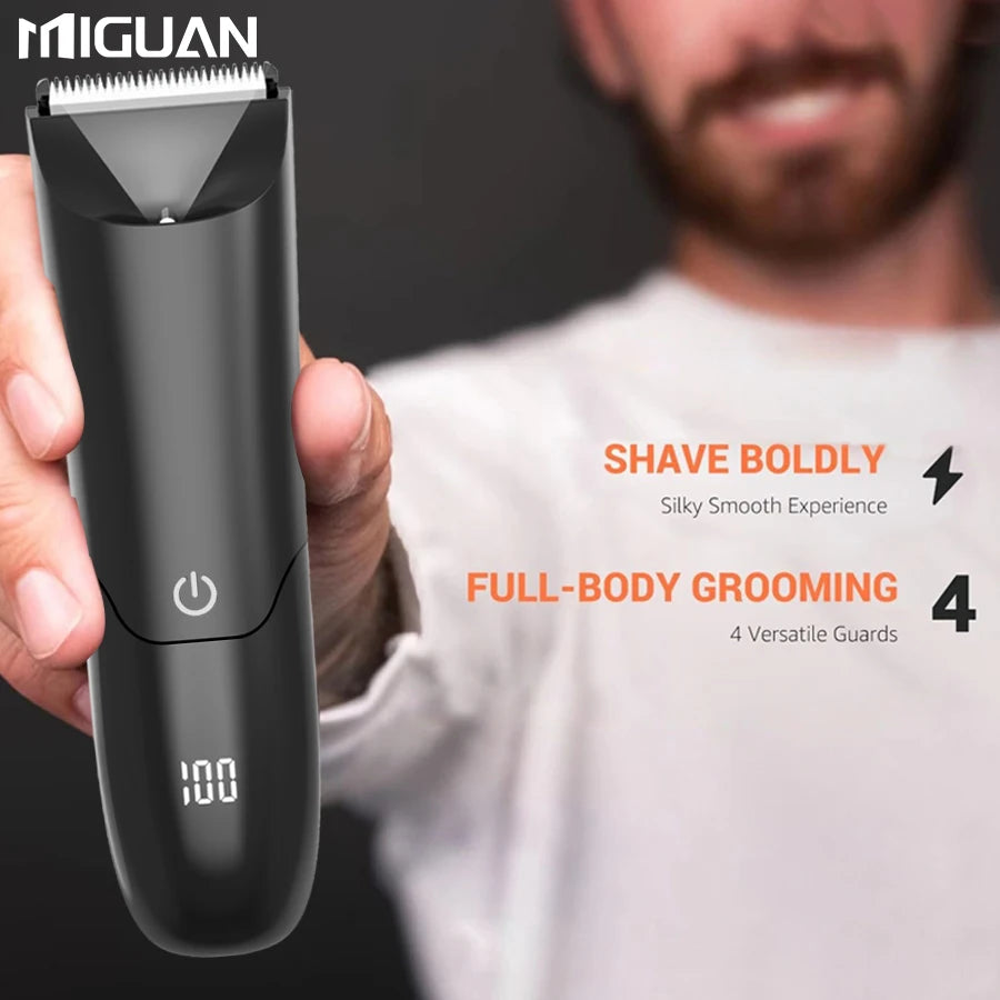 Men's Body Trimmer, Electric Shaver, Electric Inguinal And Hair Trimmer, Ceramic Blade Male Hygiene Shaver