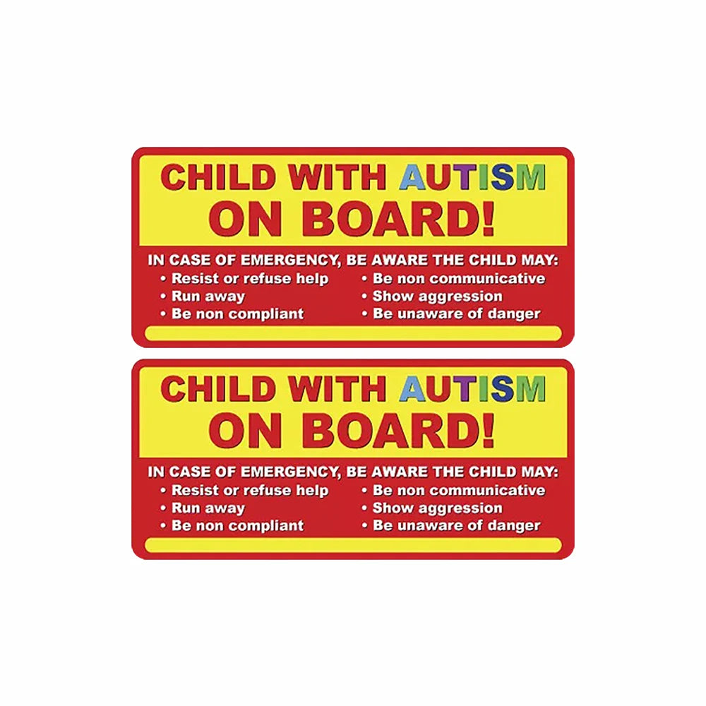 2Pack Child with Autism on board sticker decal autistic awareness vehicle bumper car 8x3.75inch