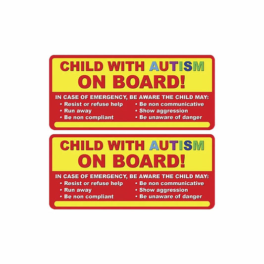 2Pack Child with Autism on board sticker decal autistic awareness vehicle bumper car 8x3.75inch