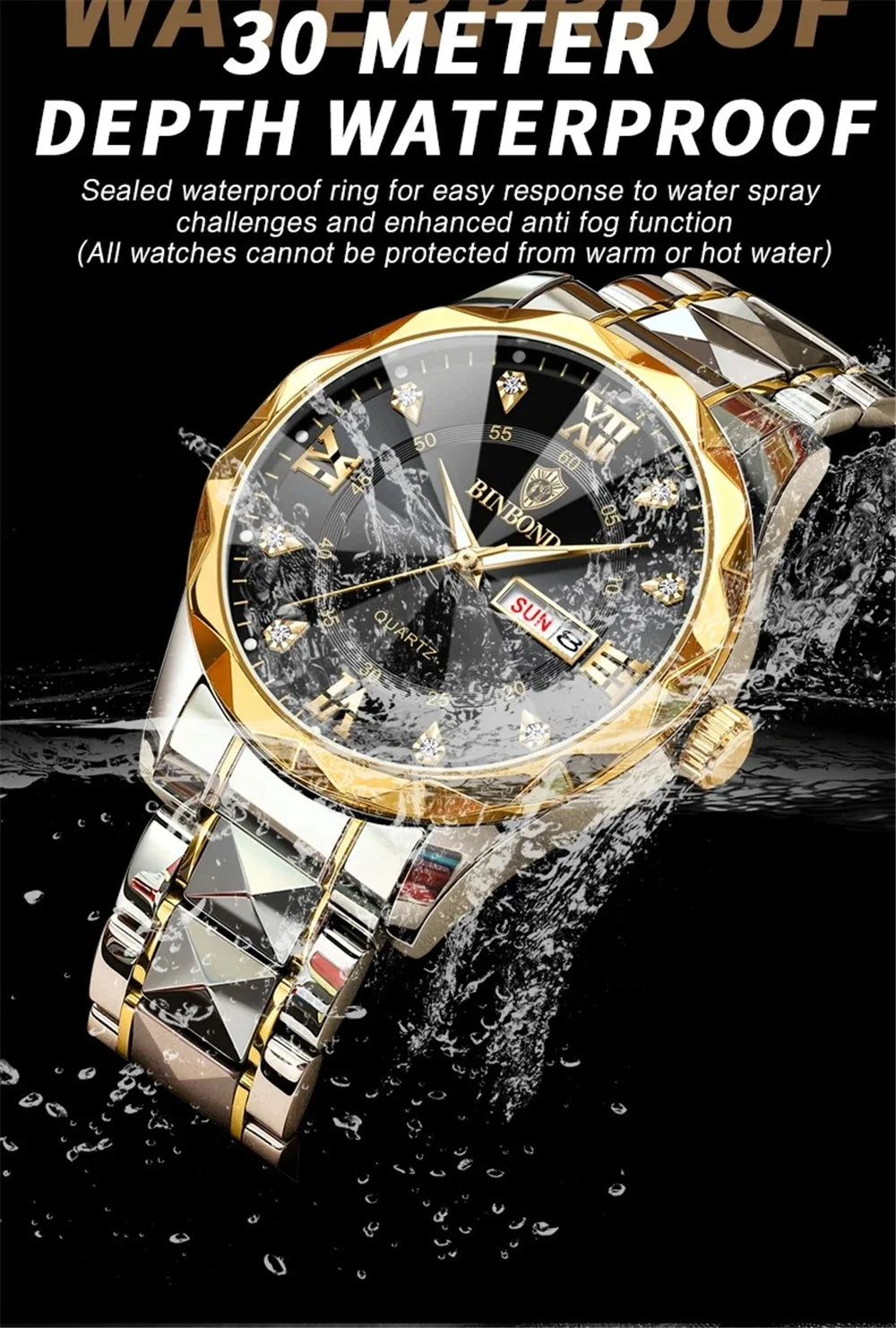 Watch For Men Original Top Brand All Black Stainless Steel Men's Wristwatch Classic Business Waterproof Japan Movement