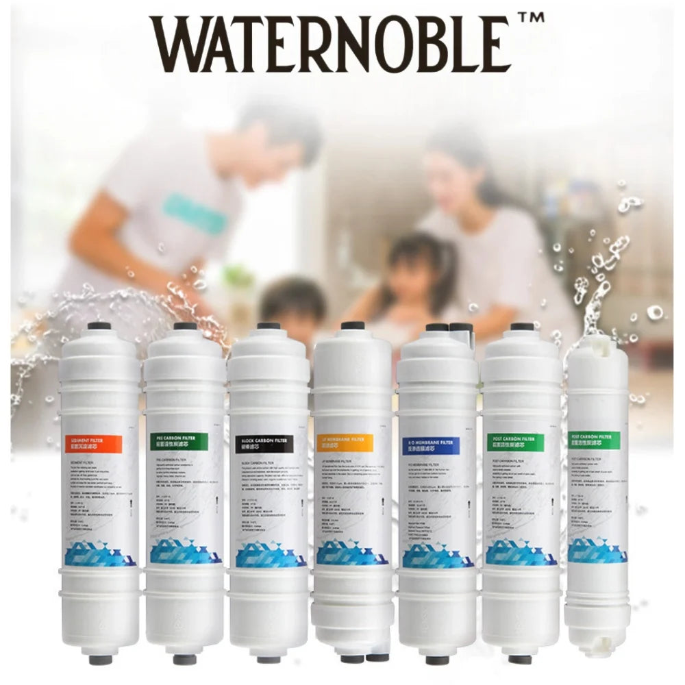 Waternoble 10 Inch Water Filter Replacement PP Cotton & T33 Activated Carbon Filter Chlorine Removal Water Purification System
