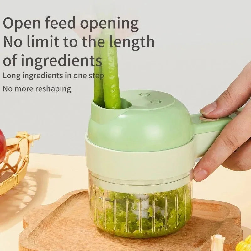 4-in-1 Handheld Fully Automatic Electric Vegetable Slicer, Peeler, Portable Multi-functional Kitchen Tool Blender, Wall Breaker