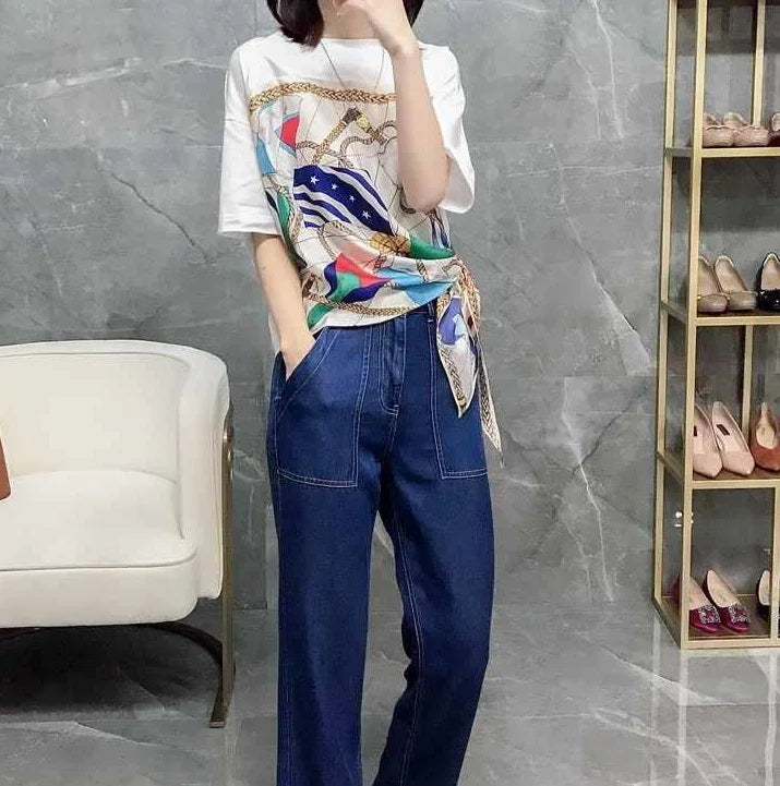 Tops Woman Short Sleeve Cotton Summer Outfit T Shirt for Women Baggy 2025 High Quality Korean Reviews Clothes Clearance Y2k Many
