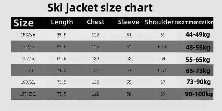 Ski Suit Set for Men and Women Windproof, Waterproof, Warm Jacket and Pants Complete Set of Snowboarding Gear High Quality