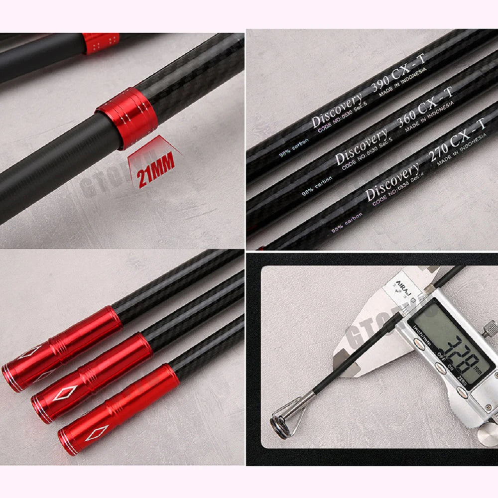 2.7m 3.6m 3.9m 4.5m Telescopic Fishing Pole Heavy Spinning Rod Big Fish 20kg Carbon Fiber Travel Saltwater Freshwater Fishing