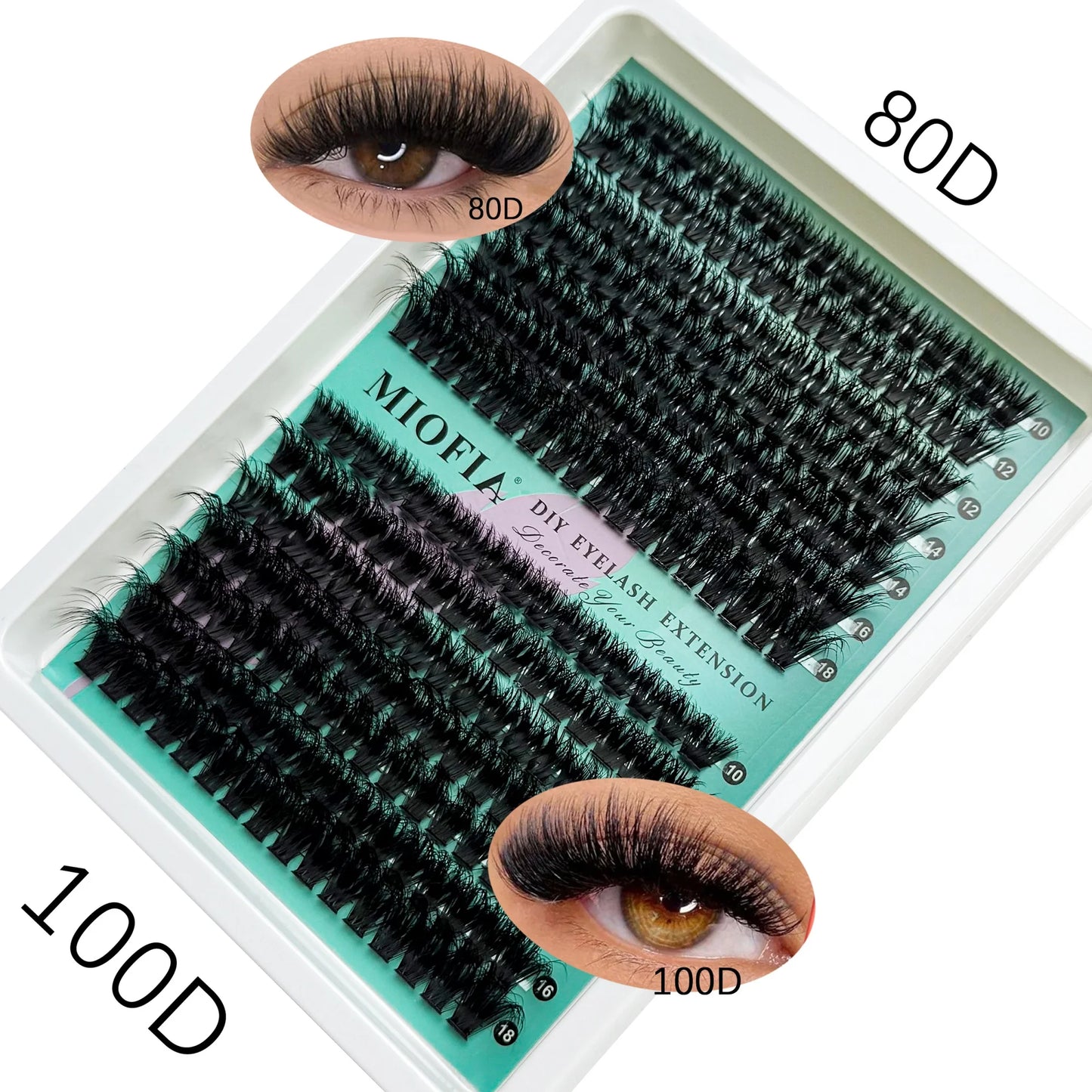 150D/100D/80D/50D Mink Eyelashes 1 Box/14 Rows Natural DIY Eyelash extension 3D Russia Individual Eyelash Cluster Lashes Cilia