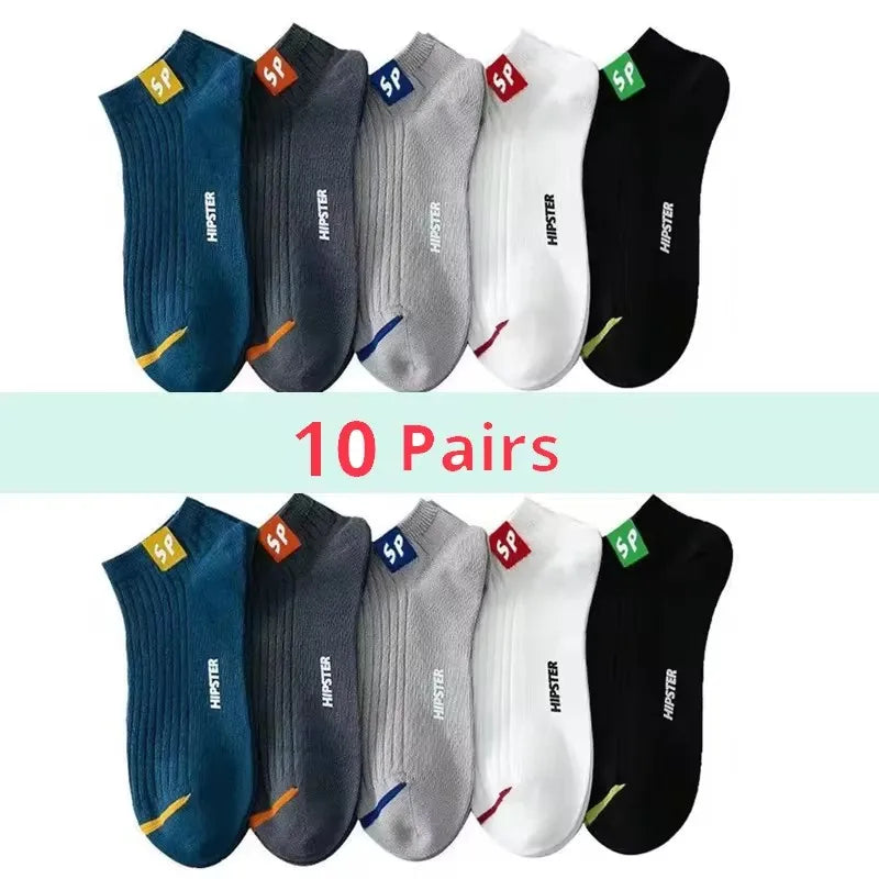 5 Pairs Women Short Socks Trendy and Versatile Letter Boat Socks Shallow Mouth Comfortable Soft and Breathable Casual Socks