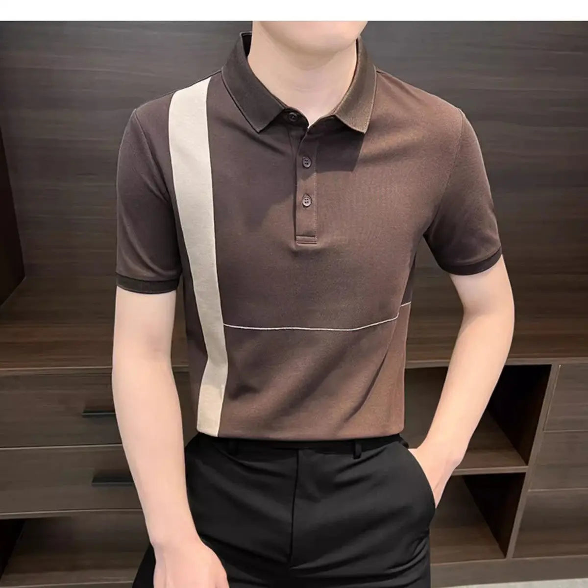 Summer Men's Clothing 2025 New Summer Top Cool and Stylish Ice Silk Trendy Brand Polo Shirt