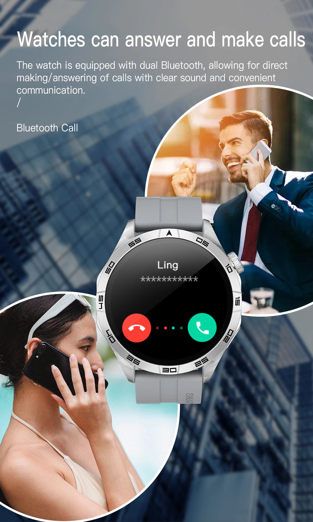 Smart Watch for Men Bluetooth Call Music Play Heart Rate Monitor Outdoor Activities Calorie Tracker Sport Watch