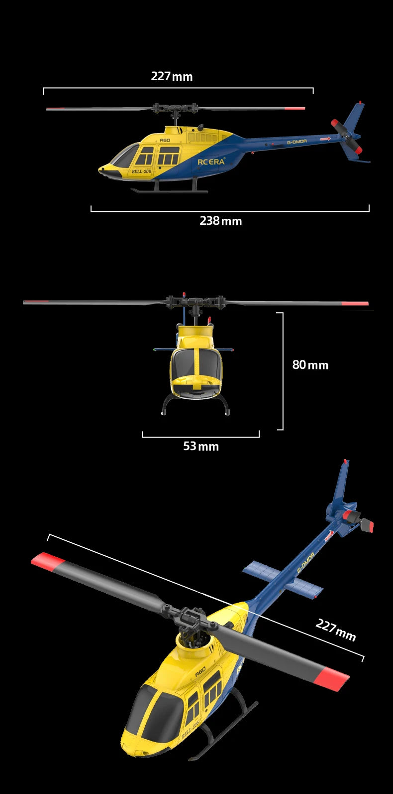 RC Plane 2025 RC ERA A60 1:42remote-controlled aircraft  Bell 206 helicopter optical flow positioning 2.4g original