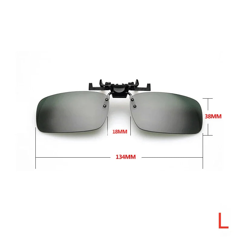 Fishing Polarized Pilot Flip Up Clip on Sunglasses Men Photochromic UV400 Women Driving Sun Glasses Color Change Night Vision