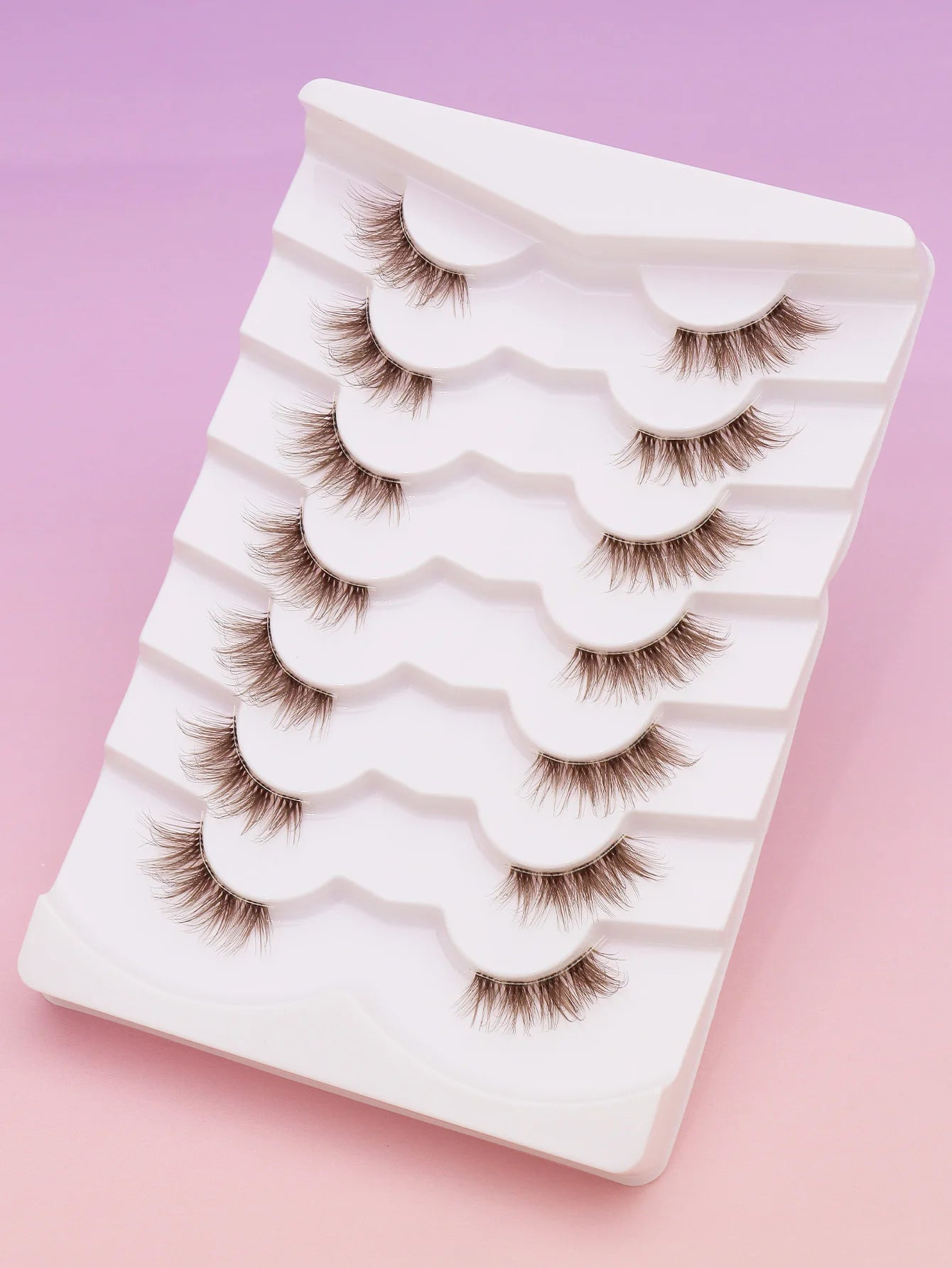5/7/10 Pairs brown DIY Lashes Natural Clear Eyelash Volume Natural Eyelashes Soft Cross Cat Lashes Extended Outer Corner Eyelash